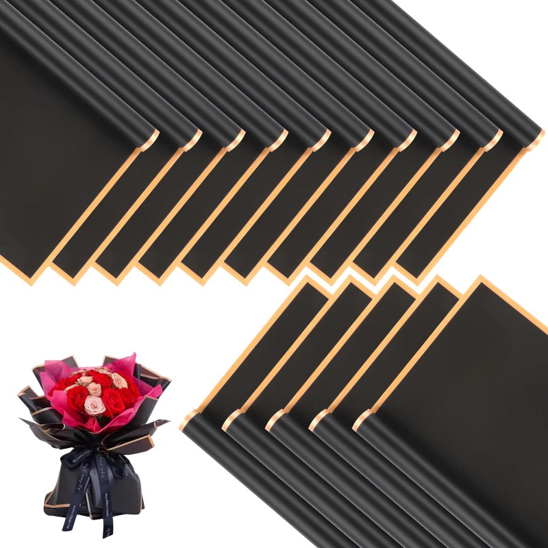 20 Sheets Black Flower Wrappin - Florist Flower Supply 评论和价格